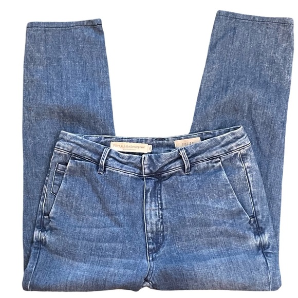 Pilcro and the Letterpress Mid Rise Slim Fit Crop Blue Jean Trouser Style Sz 27 - Picture 3 of 11